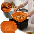 thumbnail image 1 of VMWMSSR Reusable Collapsible Silicone Air Fryer Pot, Non-Stick Air Fryer Basket With Handles, Heat-Resistant Liner For Air Fryer Oven And Cooking Orange-21cm, 1 of 6