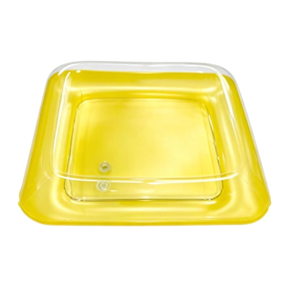 VMWMSSR Square Inflatable Floating Ice Cooler Tray Large Pvc Inflatable Drink Bar Holder Ice Storage Float For Pool Beach Patio Backyard Summer Party Beverage Storage Decor(Yellow-25.59")
