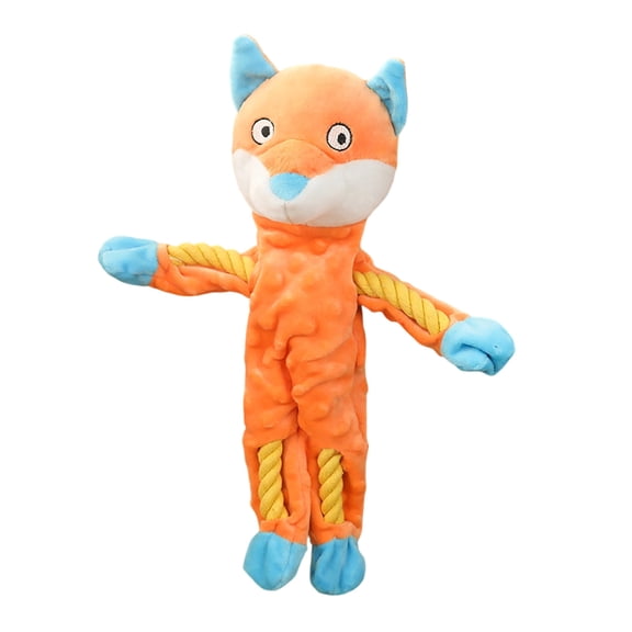 VMWMSSR Squeaky Dog Stuffed Toy, Tough Plush Chew Toy With Built-In Squeaker, Companion Toy For Small Medium Large Dogs Teeth Cleaning Interactive Play(Fox-14.96")