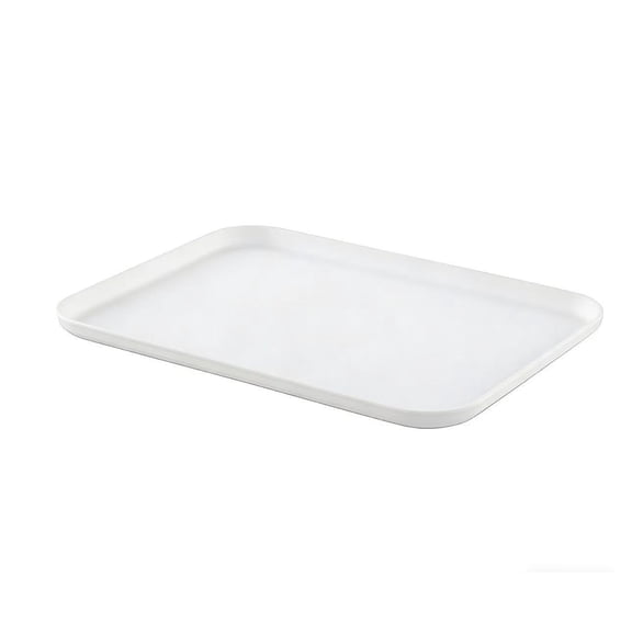 VMWMSSR Stackable Rectangle Plates, Food-Grade Food Serving Trays, Durable Kitchen Platter For Dessert, Snack, Fruit & Daily Use(White-37 X 26 Cm)