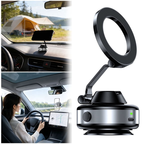 VMWMSSR Suction Cup Car Phone Mount, 360° Rotation Windshield Phone Holder, Universal Dashboard Phone Stand for Cell Phones(Silver-2.28x1.61inch)