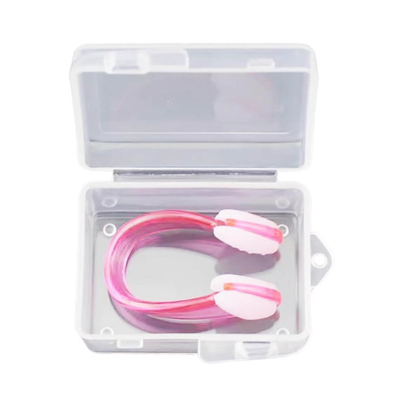 VMWMSSR Swimming Nose Clip With Storage Case Anti-Slip Flexible Water Sports Nose Protector Comfort Silicone Padded Swim Nose Plug For Pool Diving Surfing Training Accessory(Pink-1.38")
