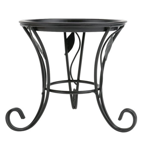 VMWMSSR Tabletop Small Metal Pot Stand Mini Round Desktop Flower Pot Holder Decorative Metal Succulent Planter Rack For Home Garden Display Decor(Black-5.12")