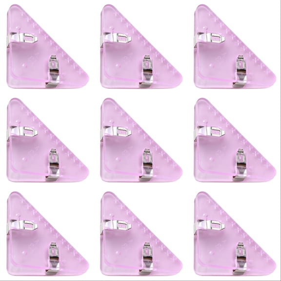 VMWMSSR Triangle Paper Corner Clips 10 Pack Semi-Transparent Loose Leaf Page Holders Multi-Functional Anti-Curl Document Fasteners Prevent Book Page Warping For Office Stationery(Purple-1.97")