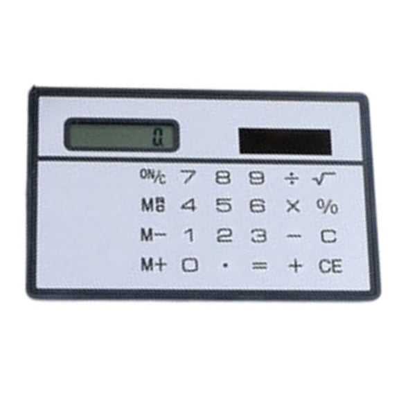 VMWMSSR Ultra-Thin Card Solar Calculator, 8-Digit Pocket Calculator, Portable Lightweight Credit Card Size Calculator For Office School Silver-7cm