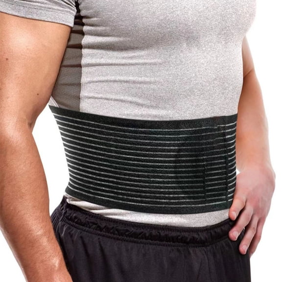 VMWMSSR Unisex Support Abdominal Belt, Breathable Elastic Waist Compression Wrap With Silicone Pad Adjustable Waist Band For Adult Daily Recovery(Black-51.97")