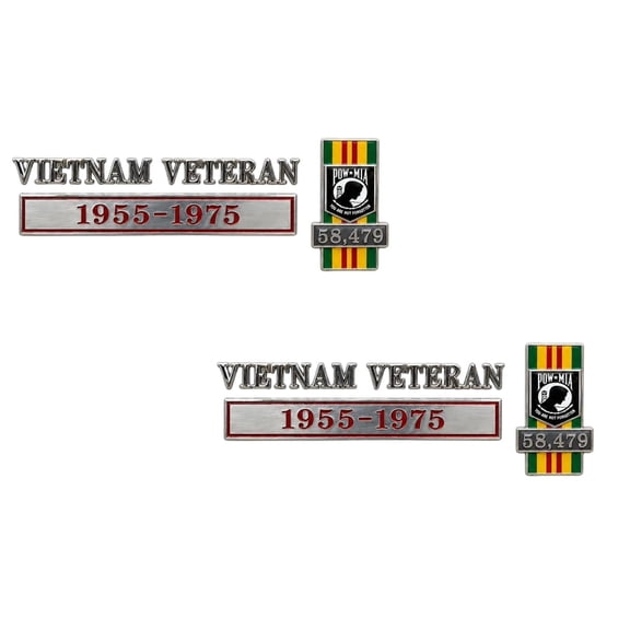 VMWMSSR Veteran Metal Car Emblem Badge Set 1955-1975 Veteran Chrome Decal Waterproof Rustproof Vehicle Accessory For Vehicle Rear Window Exterior Decor(Black-2PCS)