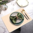 thumbnail image 1 of VMWMSSR Waterproof Silicone Placemat, Non Heat Resistant Silicone Table Mat, Reusable Wipe Clean Dining Table Pad For Kitchen Dining Party Tabletop Decor(Beige-15.55"), 1 of 3