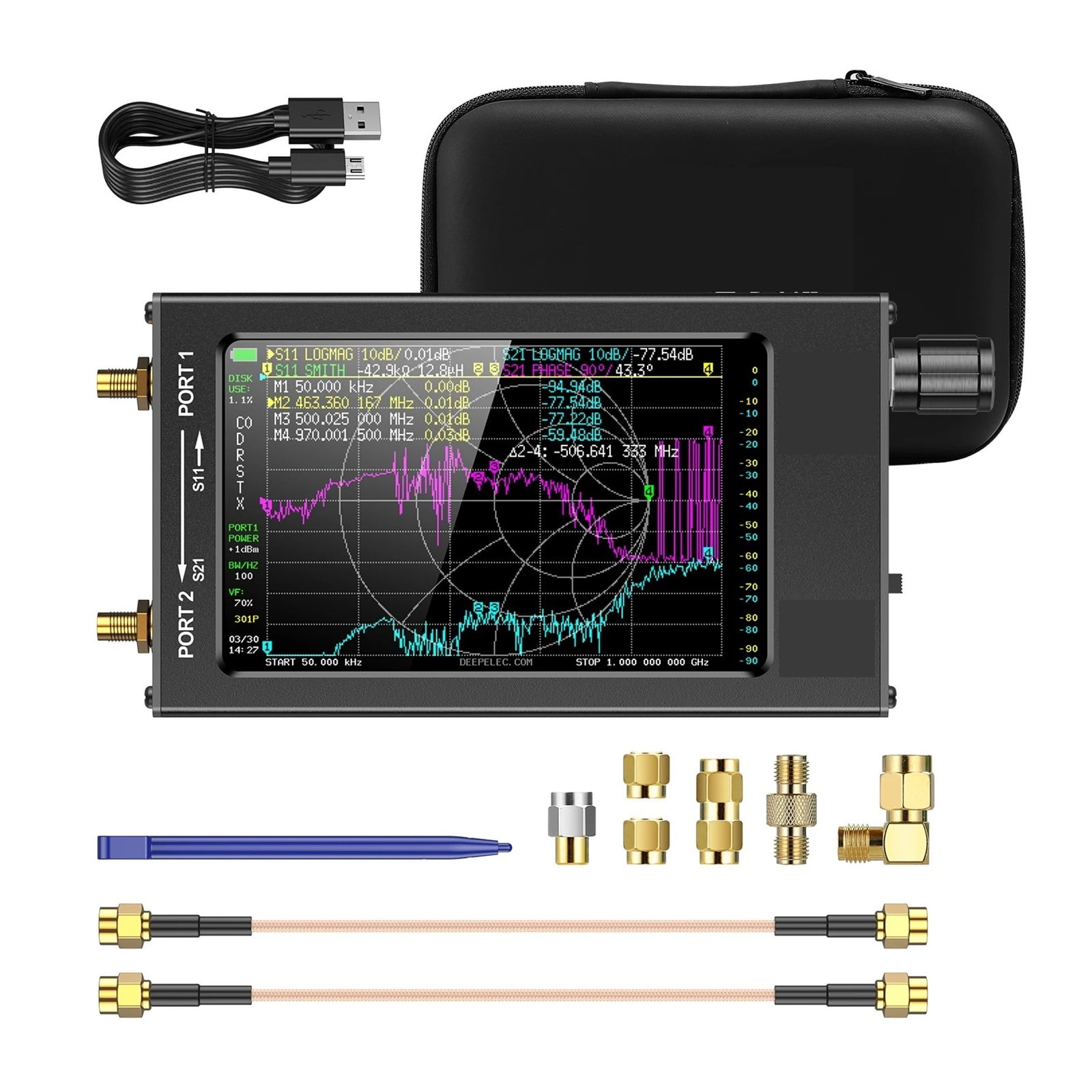 Vna K Ghz Swr Meter Vhf Uhf Antenna Analyzer Ips Lcd Metal Case Handheld Vector