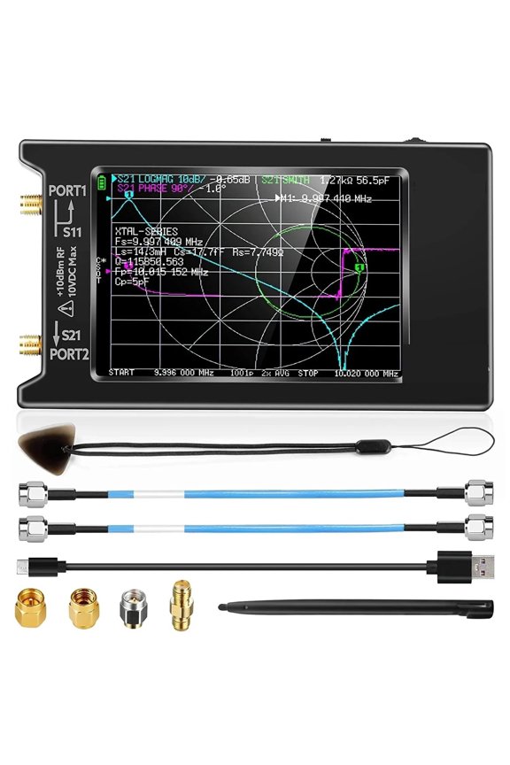 VNA 50kHz-6.3GHz Vector Network Antenna Analyzer 4" Measure S Parameters HF VHF UHF SWR Phase Delay Smith Chart ,Widely Use