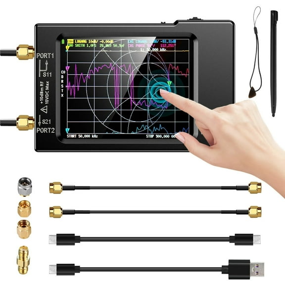 VNA-H Vector Network Antenna Analyzer 10KHz-1.5GHz MF HF VHF UHF W/ Shell SD Card Slot Supprt 32G Digital VNA-H Tester ,Easy to Use