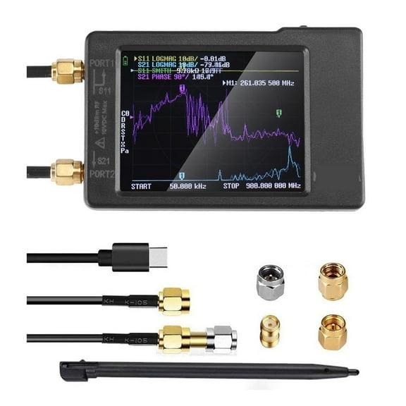 VNA-H Vector Network Antenna Analyzer 10KHz-1.5GHz MF HF VHF UHF W/ Shell SD Card Slot Supprt 32G Digital VNA-H Tester ,Signal Generator