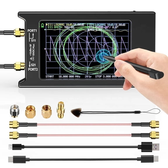 VNA-H4 4inch Vector Network Analyzer 10k-1.5GHz HF VHF UHF Antenna Analyzer Version 4.3 With SD Card Slot ,Accurate Testing