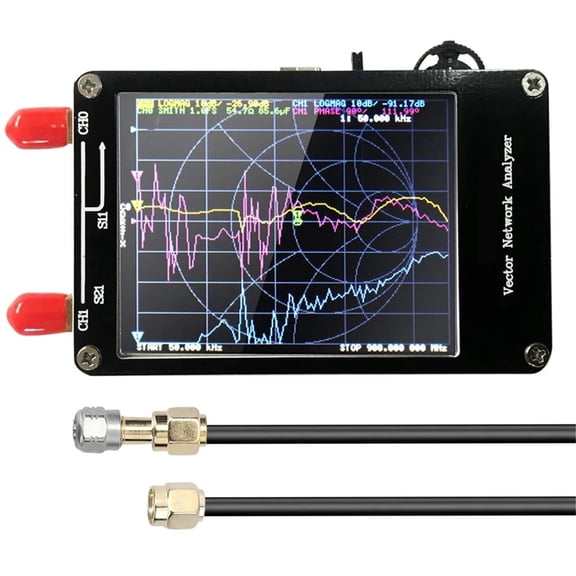 VNA Vector Network Analyzer 50KHz-900MHz Standing Waves Shortwave MF HF VHF UHF Antenna Analyzer Digital VNA Tester ,Accurate Testing