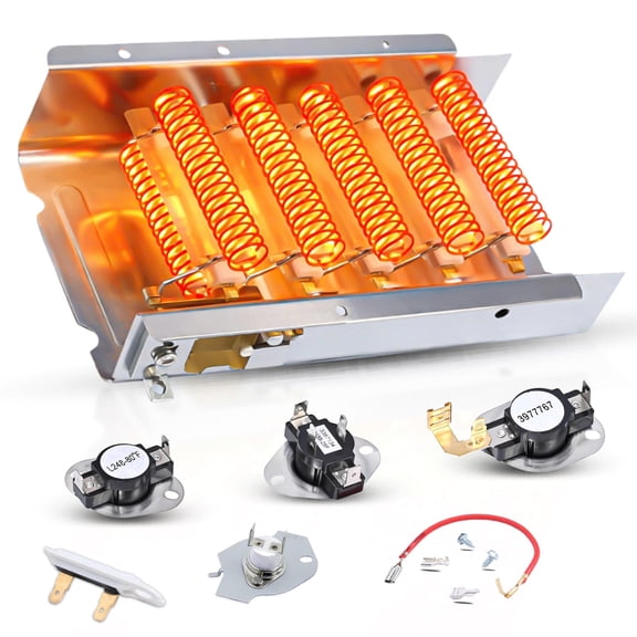 VNAF93 Upgraded Dryer Heating Element for Amana NED4655EW1 WED4815EW1 , Roper REX4635EW1 and Kenmore 70 80 Series Model 110 with Thermostat Kit Fuse