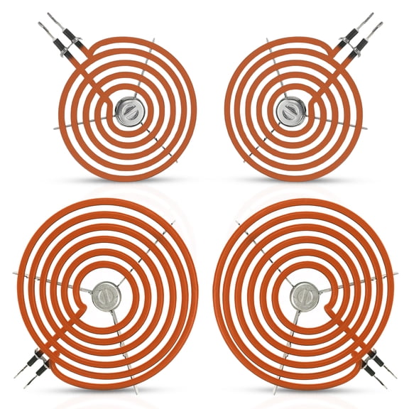 VNAF93 Upgraded Set 4 Pack WB30M1 WB30M2 Electric Stove Burner for GE Hotpoint Stove Element, Includes 2 x WB30M1 (6") and 2 x WB30M2 (8") Stove Burner Kit - Fit for GE Electric Range Burner