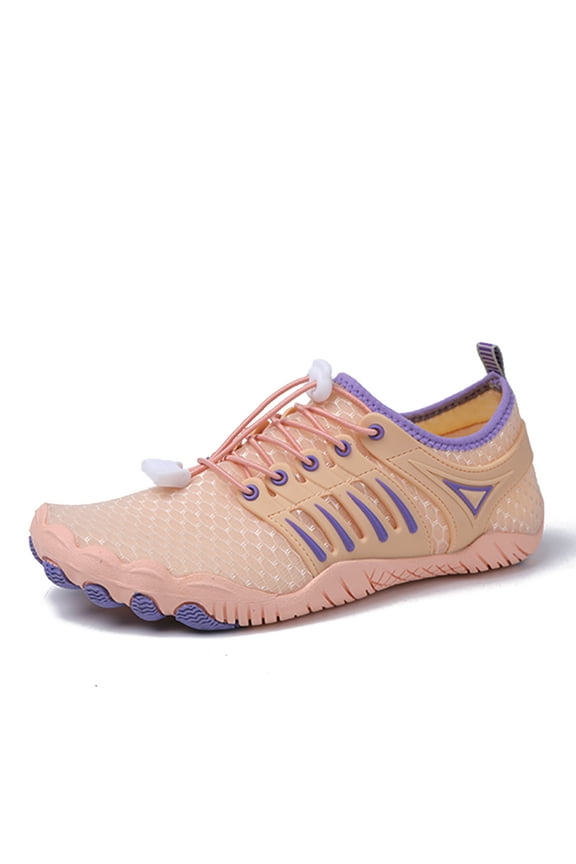 Aqua Socks Adult's Swimming Shoes, Peach & Purple