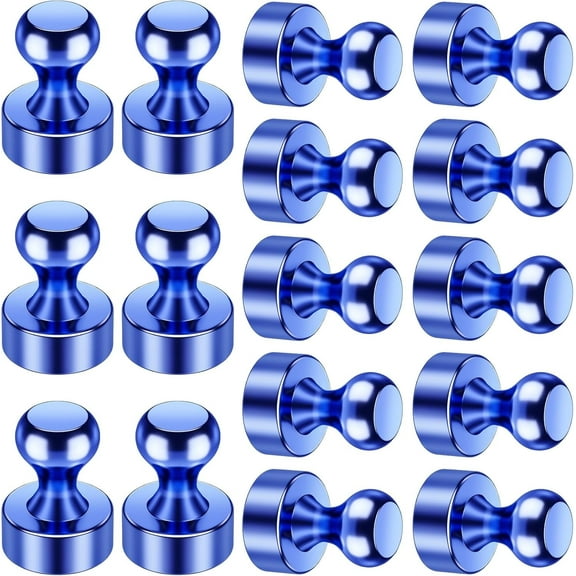 VNDUEEY 16 Pack Blue Fridge Magnets, Refrigerator Magnet Whiteboard Magnets, Push Pin Magnet for Home, Office, Classroom, Locker, Dry Erase Board