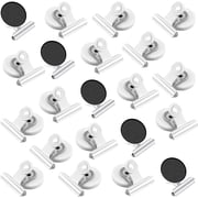 20 Pack Magnetic Paper Clip Dispenser Holder, Paperclip Dispenser for Desk, School, Office, Fridge Magnets Refrigerator Magnets, Magnet Clips for Whiteboard Locker White