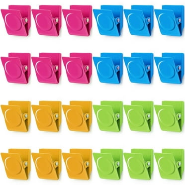 24 Pcs Strong Magnetic Clips, Fridge Magnets Metal Clips, Whiteboard Magnets Refrigerator Magnets, Assorted Colors Heavy Duty Clip Magnets for Photo Display, Home, Office, Classroom