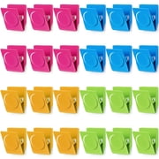 24 Pcs Strong Magnetic Clips, Fridge Magnets Metal Clips, Whiteboard Magnets Refrigerator Magnets, Assorted Colors Heavy Duty Clip Magnets for Photo Display, Home, Office, Classroom