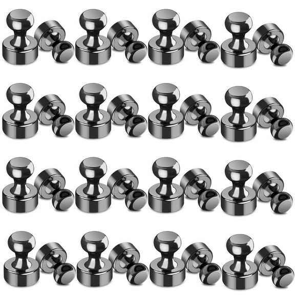 24Pcs Black Fridge Magnet Refrigerator Magnets, Magnets for Whiteboard, Magnets Fridge, Small Strong Magnets for Kitchen, Office, School, Metal Decorative