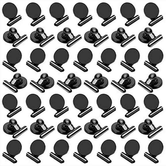 VNDUEEY 48 Pack Magnetic Clips, Refrigerator Magnets Fridge Magnets, Black Magnet Clips for Whiteboard, Clip Magnets for Photo Displays, Home, Office,Classroom