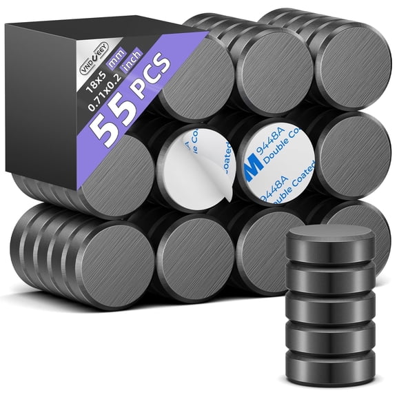 VNDUEEY Black Refrigerator Magnet(55 Count)