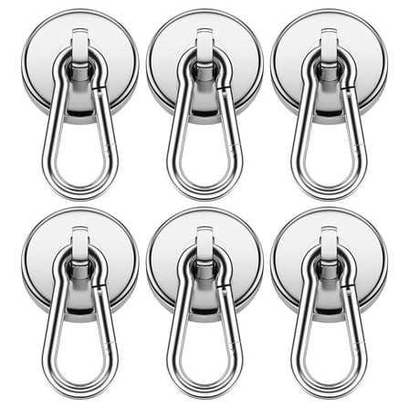 VNDUEEY 6 Pack 100LB Heavy Duty Magnetic Hooks N52 Neodymium Magnetic Hook Strong Magnet Hooks for Home, Office, Classroom, Locker, Cruise Cabins