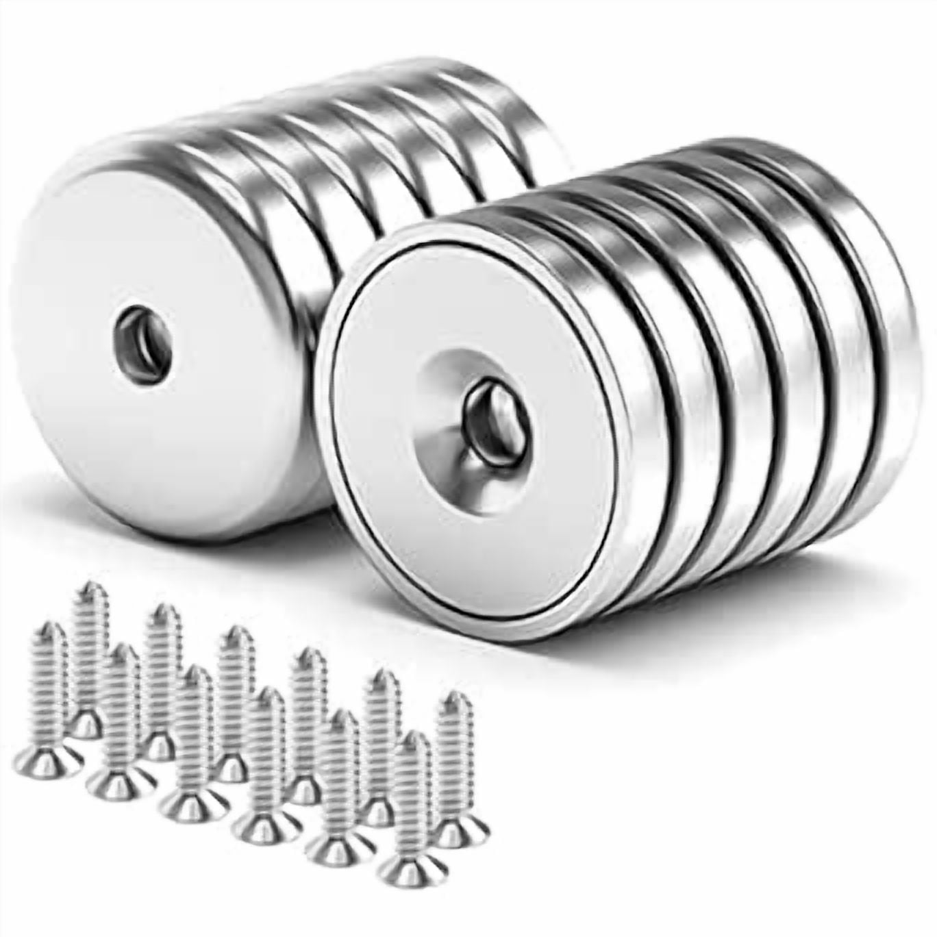 VNDUEEY Neodymium Cup Magnets, Strong Rare Earth Magnets, 12 Pack 60LBS ...