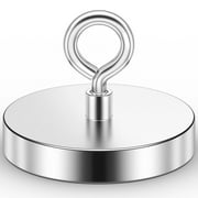 VNDUEEY Super Strong Neodymium Fishing Magnets, 1500 lbs Pulling Force Rare Earth Magnet, Heavy Duty Magnets with Countersunk Hole Eyebolt for Retrieving in River Lake, Beach, Lawn -4.72 inch