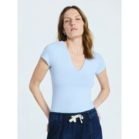 Women's and Women's Plus Ultimate Refined Contour V Neck Tee, Sizes XS-4X