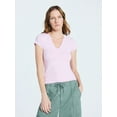 thumbnail image 1 of Scoop Women's and Women's Plus Refined Contour V-Neck Tee, Sizes XS-4X, 1 of 5