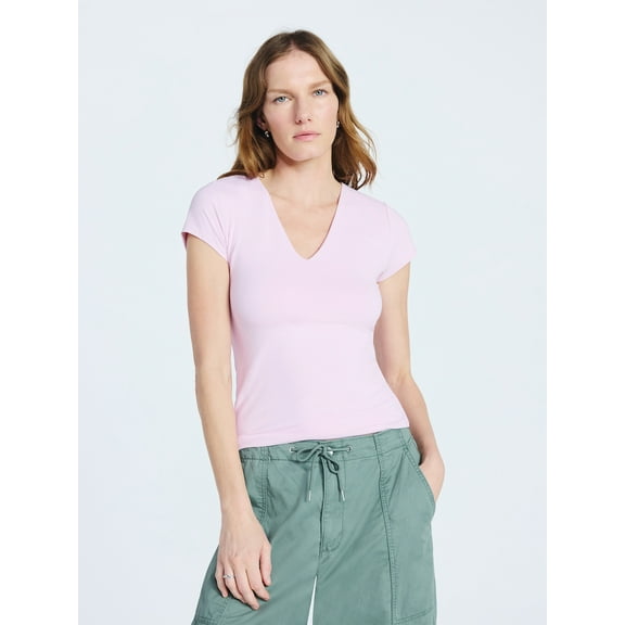 Scoop Women's and Women's Plus Ultimate Refined Contour V Neck Tee, Sizes XS-4X
