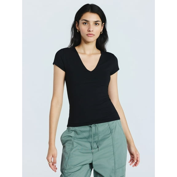 Scoop Women's and Women's Plus Ultimate Refined Contour V Neck Tee, Sizes XS-4X