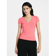 Scoop Women's and Women's Plus Ultimate Refined Contour V Neck Tee, Sizes XS-4X