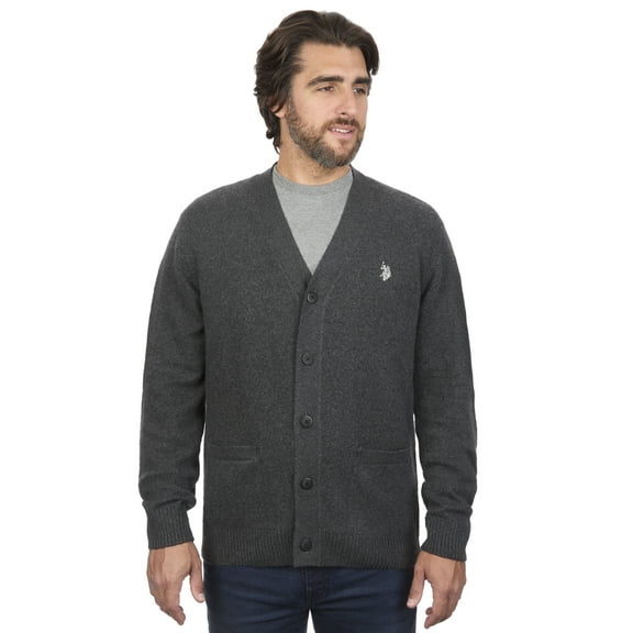 U.S. Polo Assn Men's Jersey V-Neck Button Cardigan Sweater