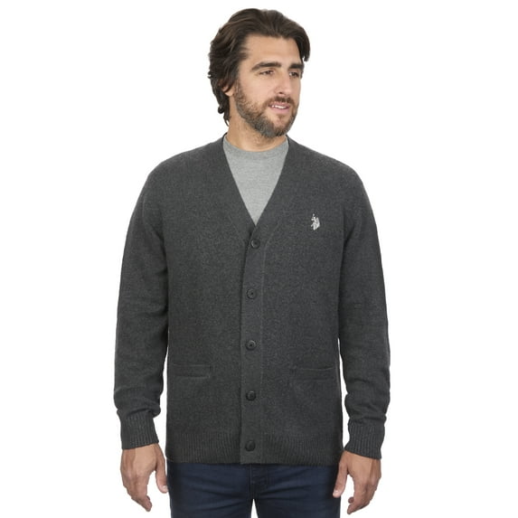 U.S. Polo Assn Men's Jersey V-Neck Button Cardigan Sweater