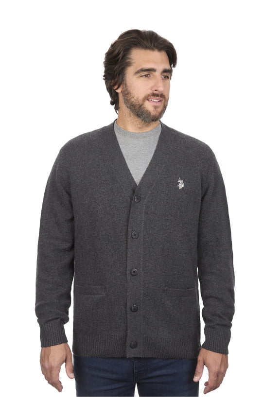 U.S. Polo Assn Men's Jersey V-Neck Button Cardigan Sweater