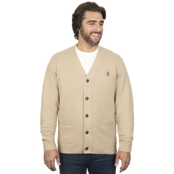 U.S. Polo Assn Men's Jersey V-Neck Button Cardigan Sweater
