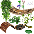thumbnail image 1 of VNEKVA 11 Pack Reptile Terrarium Accessories, Bearded Dragon Hammock with Plants, Vines, Hide Cave for Lizard Gecko, 1 of 6