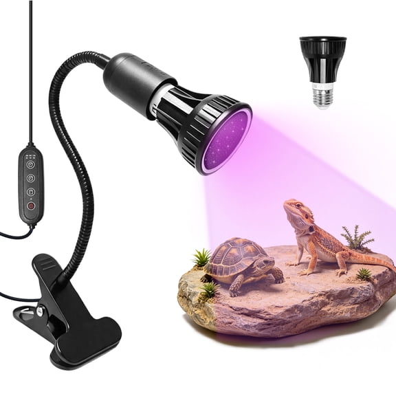 VNEKVA  UVB Light for Reptiles & Turtles, Clip UVB Dimmable Timed Reptile Lamp