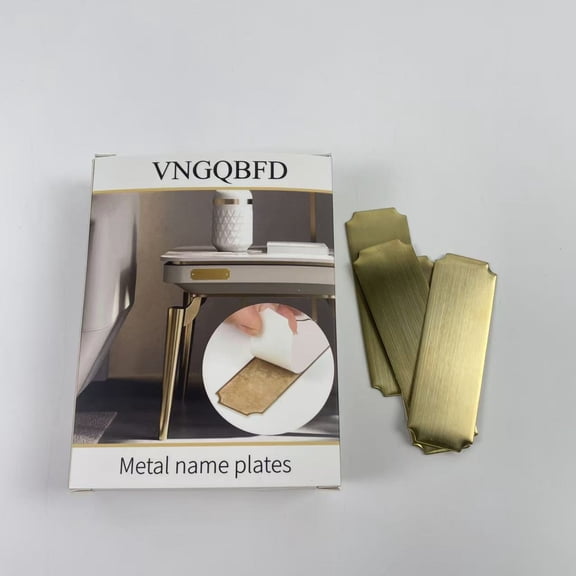 VNGQBFD Metal name plates,Name Plates Laser Engraved, Plaques Personalized Engraved, Solid Metal Plate, Name Plate for Desk, Personalized Plaque Blank (1'' X 3'') (Gold)