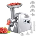 thumbnail image 1 of VNIMTI Electric Meat Grinder, 2800W Meat Grinders for Home Use, Heavy Duty Food Grinder, Sausage Maker Meat Mincer with Blade, 3 Plates, Sausage Stuffer Tube and Kubbe Kit (Handle-White), 1 of 8