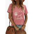 thumbnail image 1 of VNJQPG Just Breathe Dandelion womens tshirts graphic V-Neck Tee-V4-Dusty Pink,M, 1 of 4