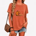 thumbnail image 1 of VNJQPG Women's Funny Pumpkin Eating Ghosts Short Sleeve T-Shirt(B3-Rust,XL), 1 of 3