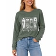thumbnail image 1 of VNJQPG Women's Spooky Season Halloween Graphic Long Sleeve Crewneck Tee(C5 - Olive Green,XL), 1 of 3