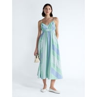 Free Assembly Women's and Women's Plus Striped Cotton Maxi Dress only