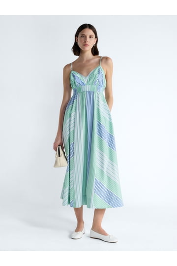 slim fit dress slacks Stolen Love Strapless Maxi Dress Blue / Green Ombre