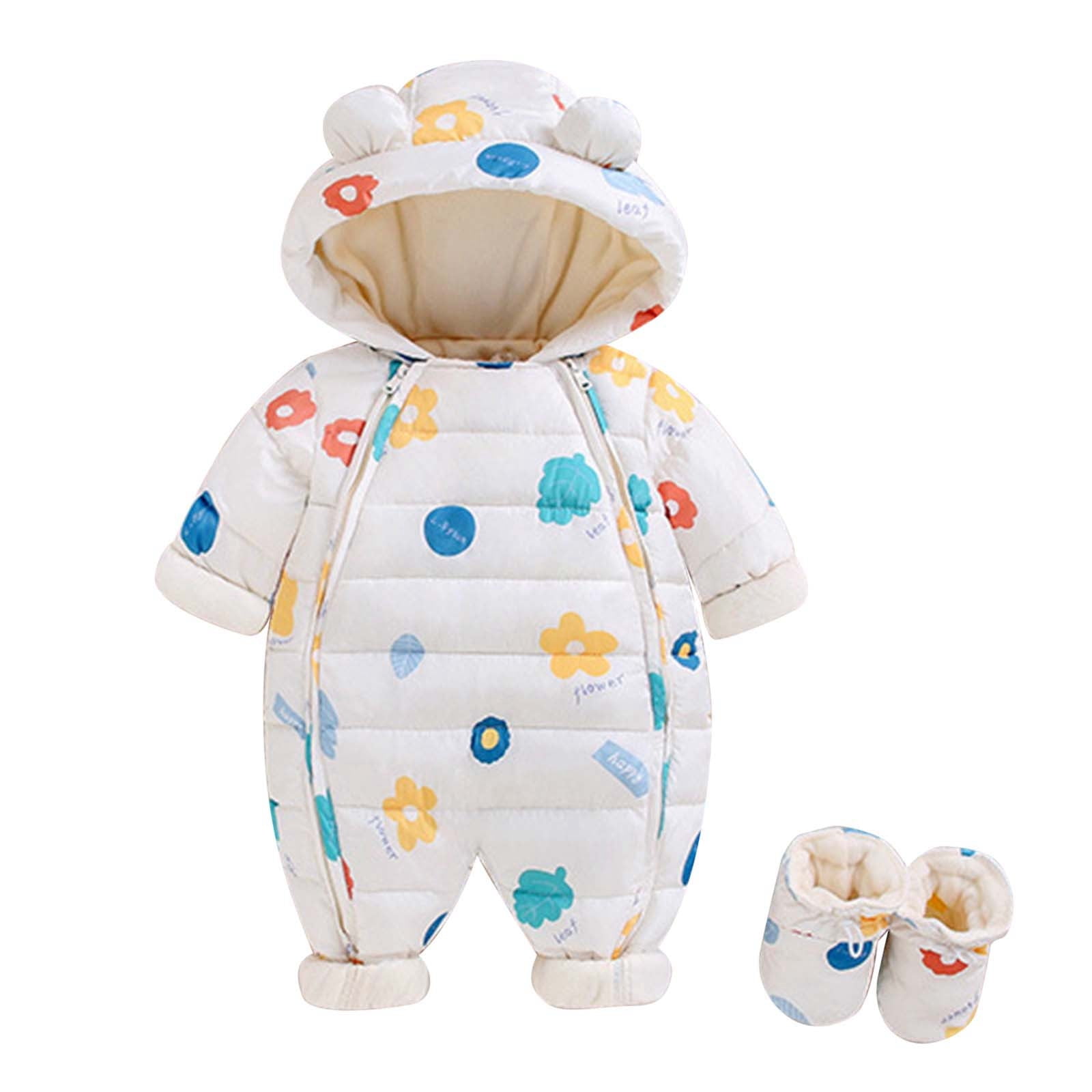 VNKIDY Boys Bodysuits Fall Winter Baby Space Cartoon Prints Thermal Onesie Long Sleeve Hooded Romper For Daily Wear Warm Styling Lovely Onesie